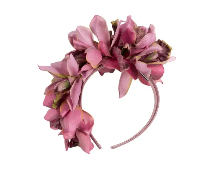 Hand made exclusive dusty pink fascinator headband
