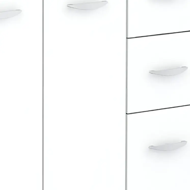 White Finish Wood Kitchen Storage Cabinet
