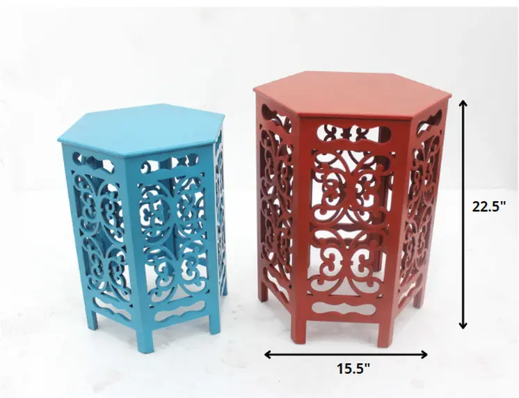 16" Red Wood End Tables