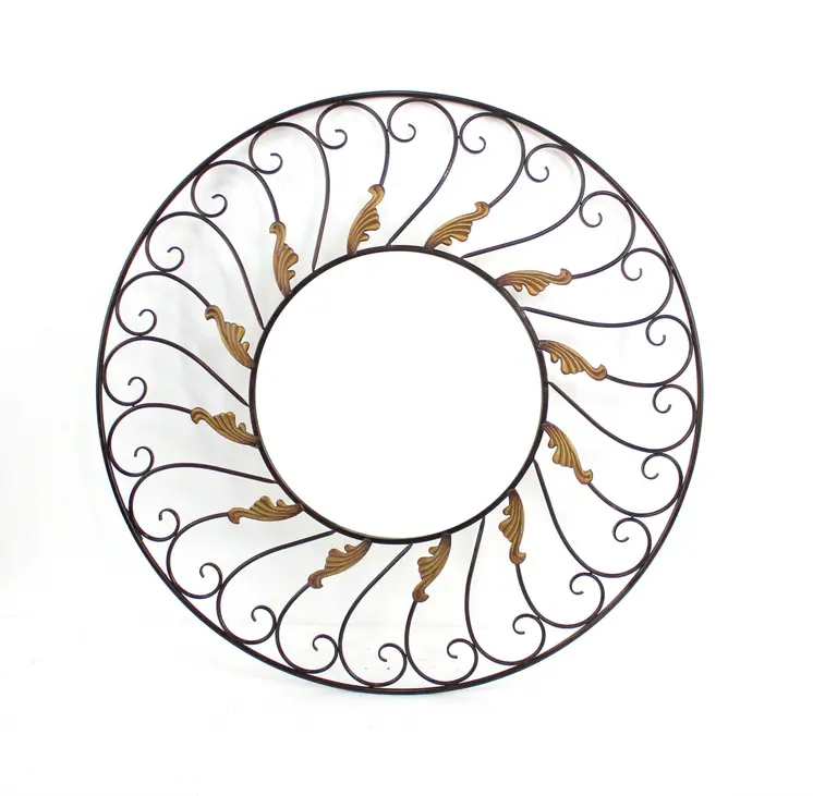 Bronze Round Accent Metal Mirror