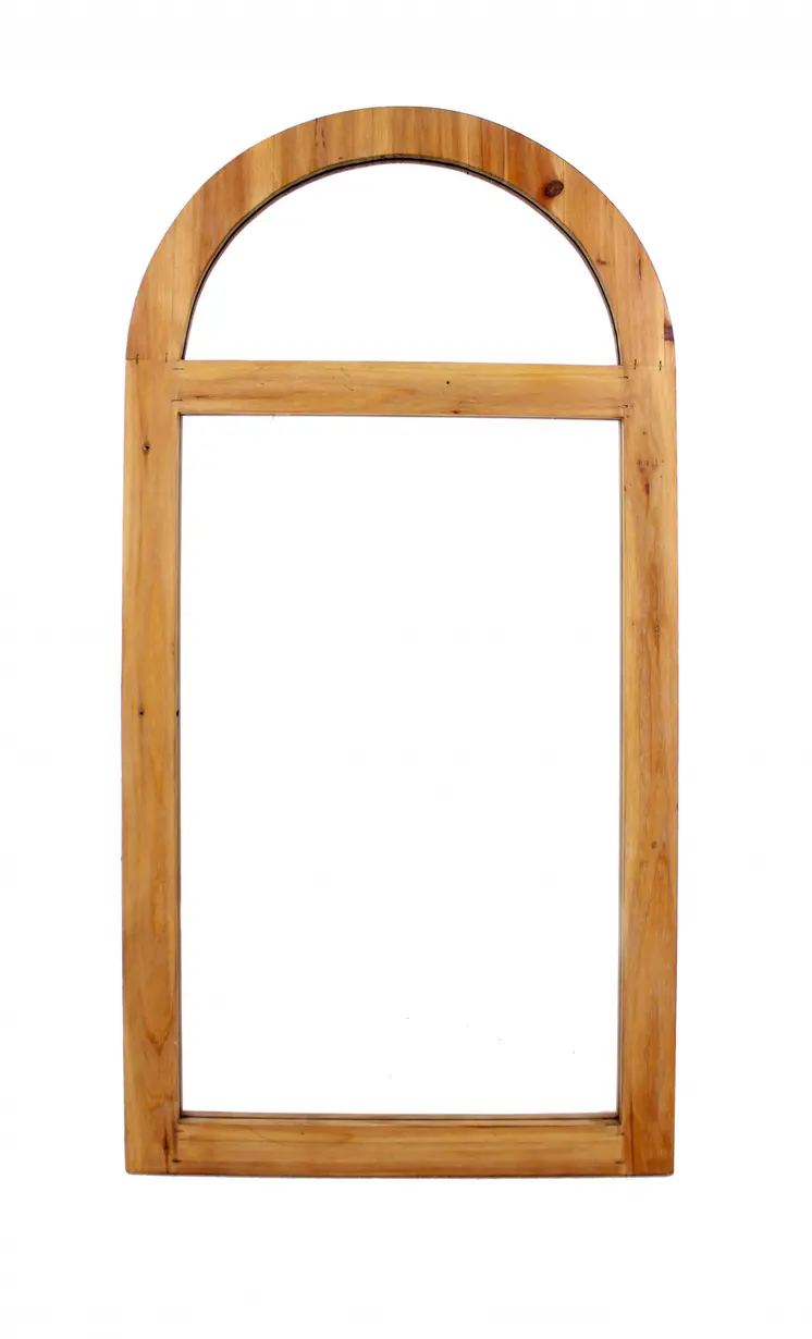 5" Brown Arch Wood Framed Accent Mirror