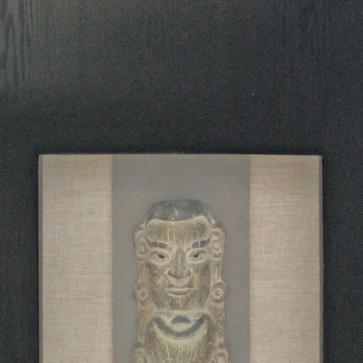 40" X 20" X 3" Black & Brown Facial-Makeup Patterned Plaque - Wall Decor