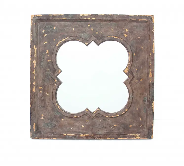 36" Bronze Square Wood Framed Accent Mirror
