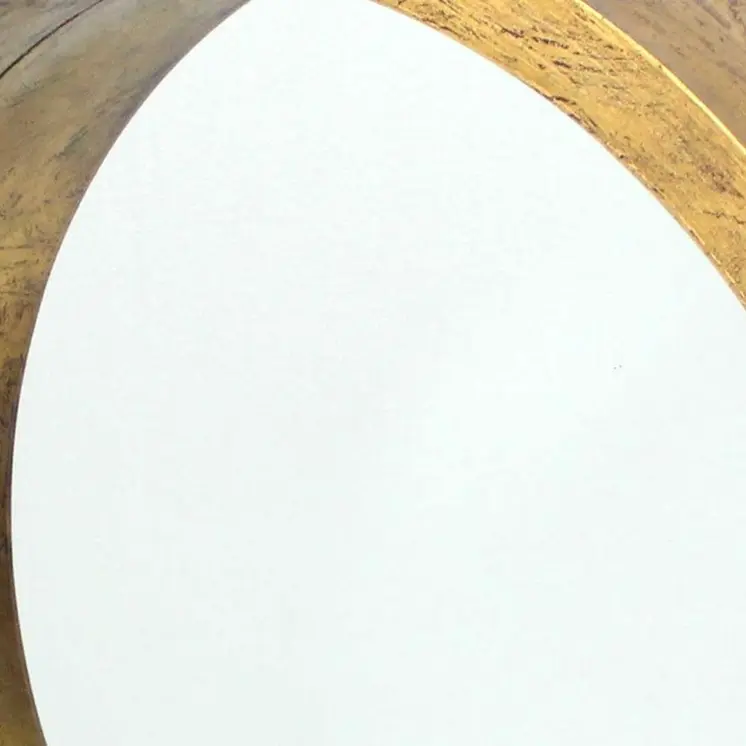 36" Gold Round Solid Wood Framed Accent Mirror