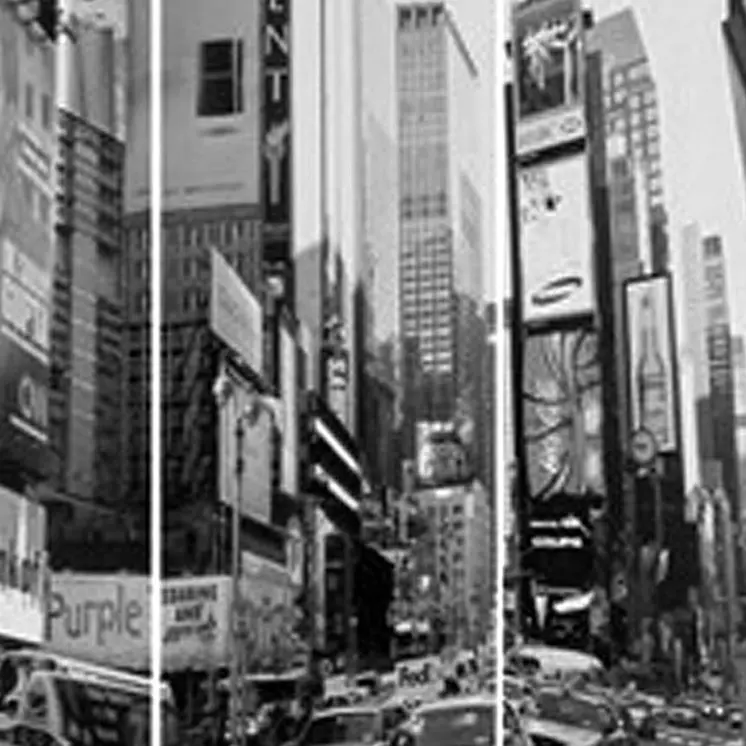 48 X 72 Multi Color Wood Canvas New York City  Screen