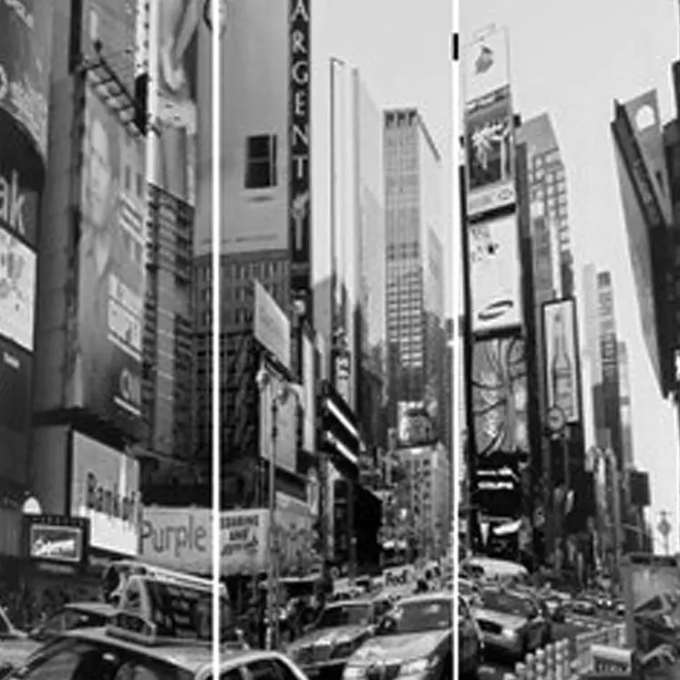 48 X 72 Multi Color Wood Canvas New York City  Screen