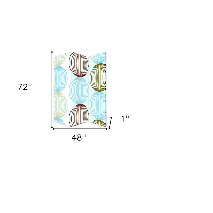 48 X 72 Multi Color Wood Canvas Sphere  Screen