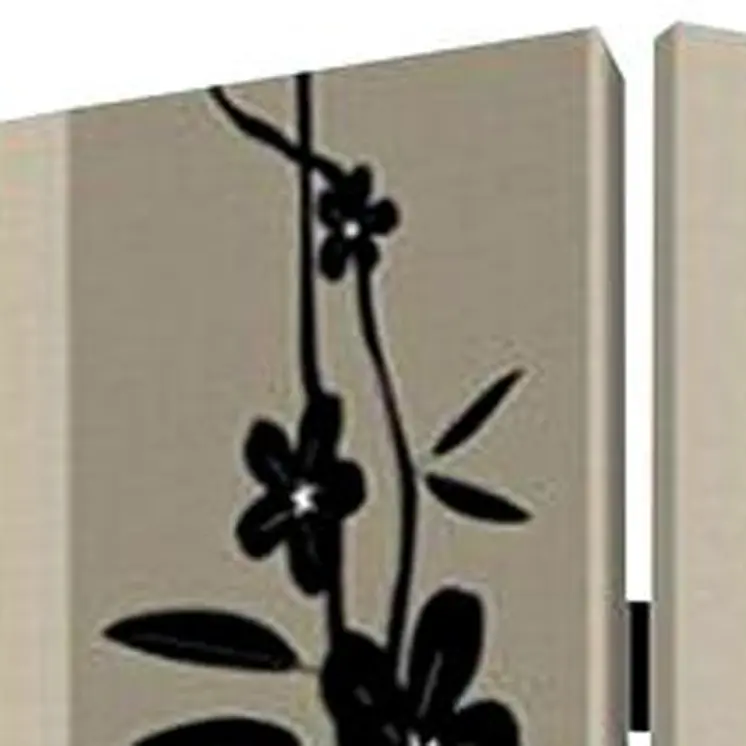 48" X 72" Multi Color Wood Canvas Plum Blossom  Screen