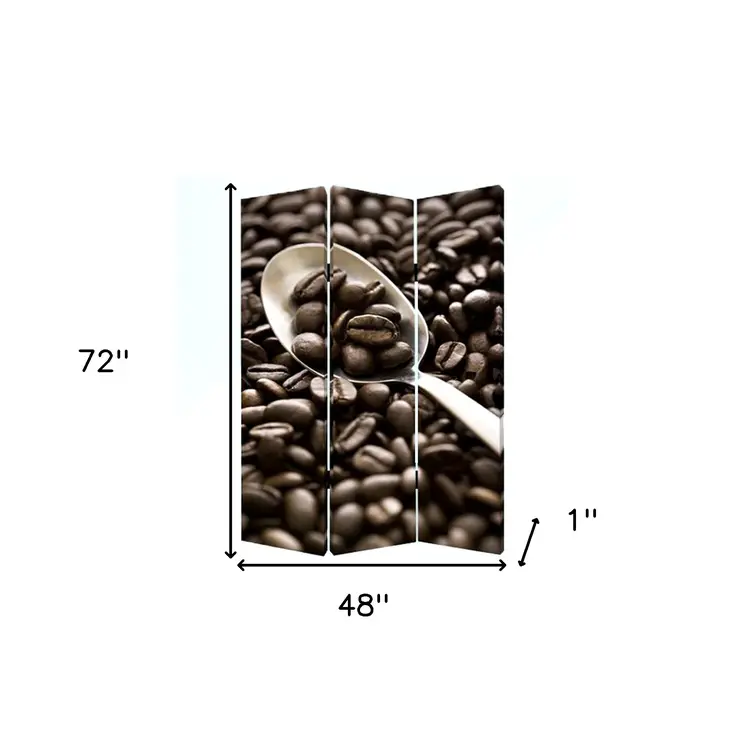 48" X 72" Multi Color Wood Canvas Coffee Time  Screen