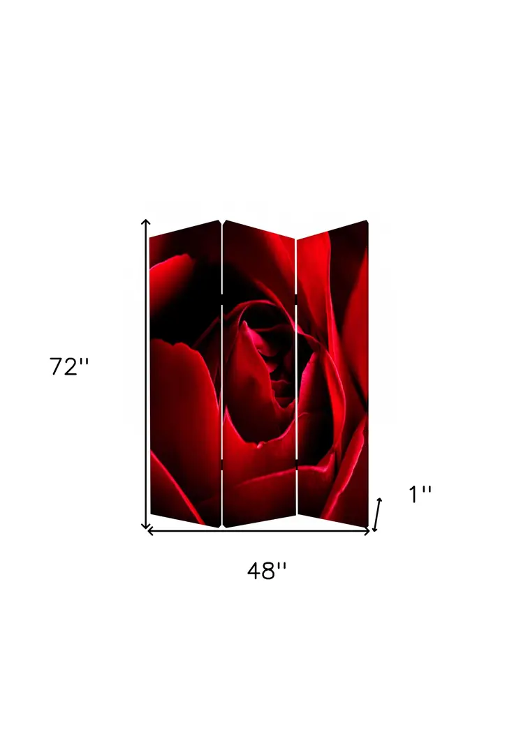 48 X 72 Multi Color Wood Canvas Rose  Screen