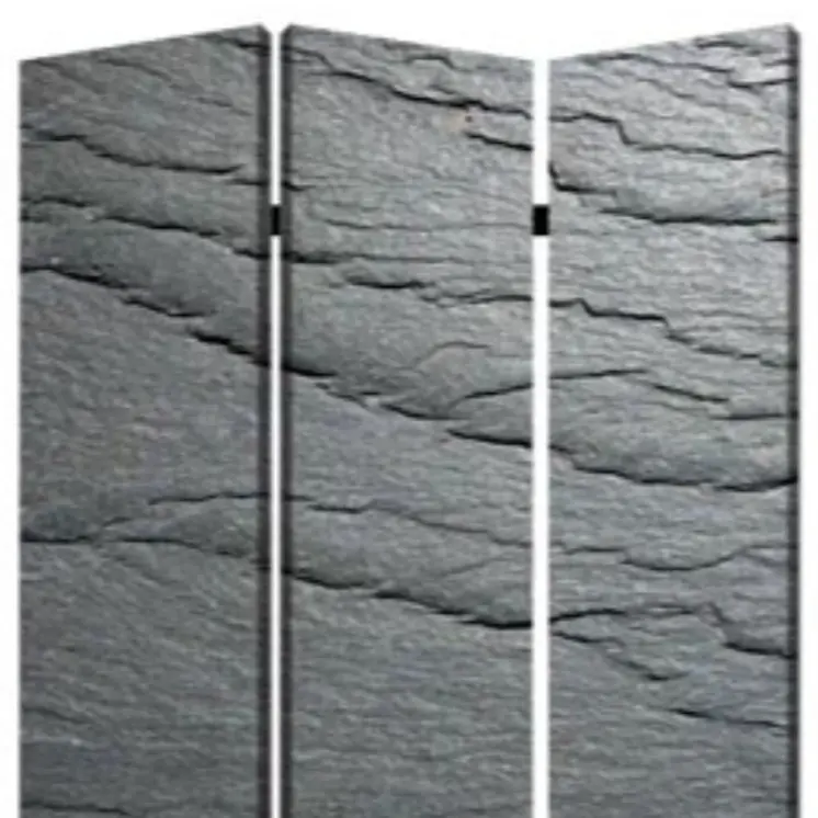 48" X 72" Multi Color Wood Canvas Black Slate  Screen