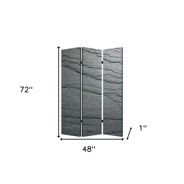 48" X 72" Multi Color Wood Canvas Black Slate  Screen