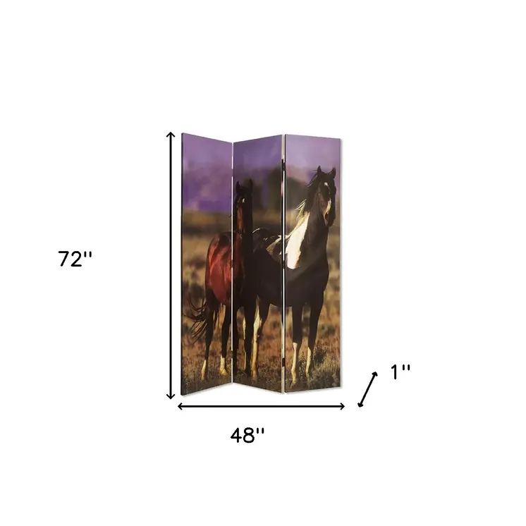48" X 72" Multi Color Canvas  Screen With Nurturing Mare