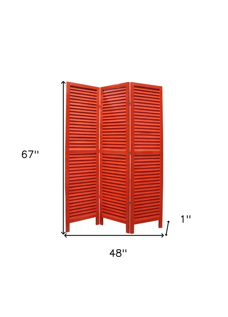 48 X 67 Red Wood Shutter -Screen
