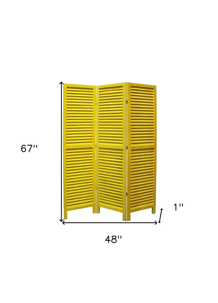 48 X 67 Yellow Wood Shutter - Screen