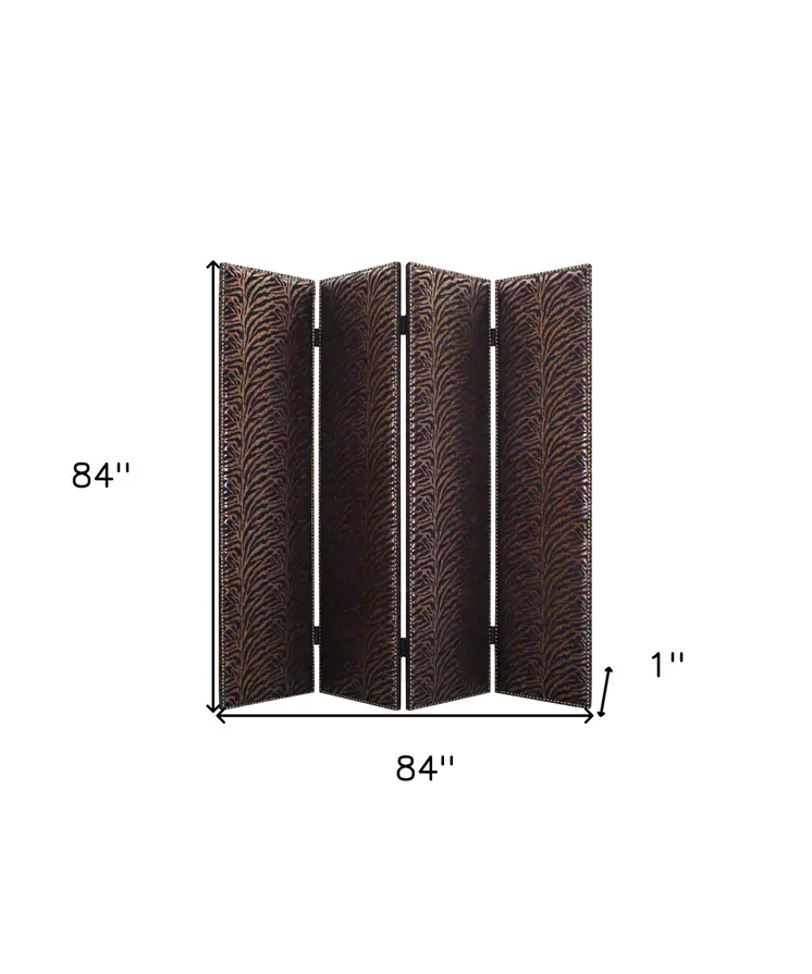 84 X 84 Bronze Wood & Fabric  Screen