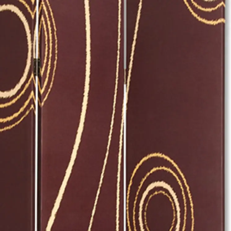 48" X 72" Multi Color Wood Canvas 3 Panel Screen