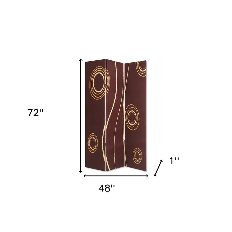48" X 72" Multi Color Wood Canvas 3 Panel Screen