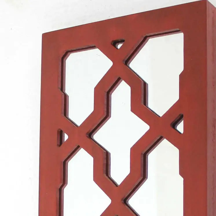 17 X 5 X 6 Red  Mirrored - Candle Holder Sconce