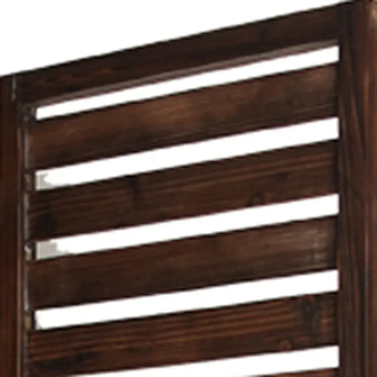 63" X 72" Brown 3 Panel Solid Wood Fortress  Screen