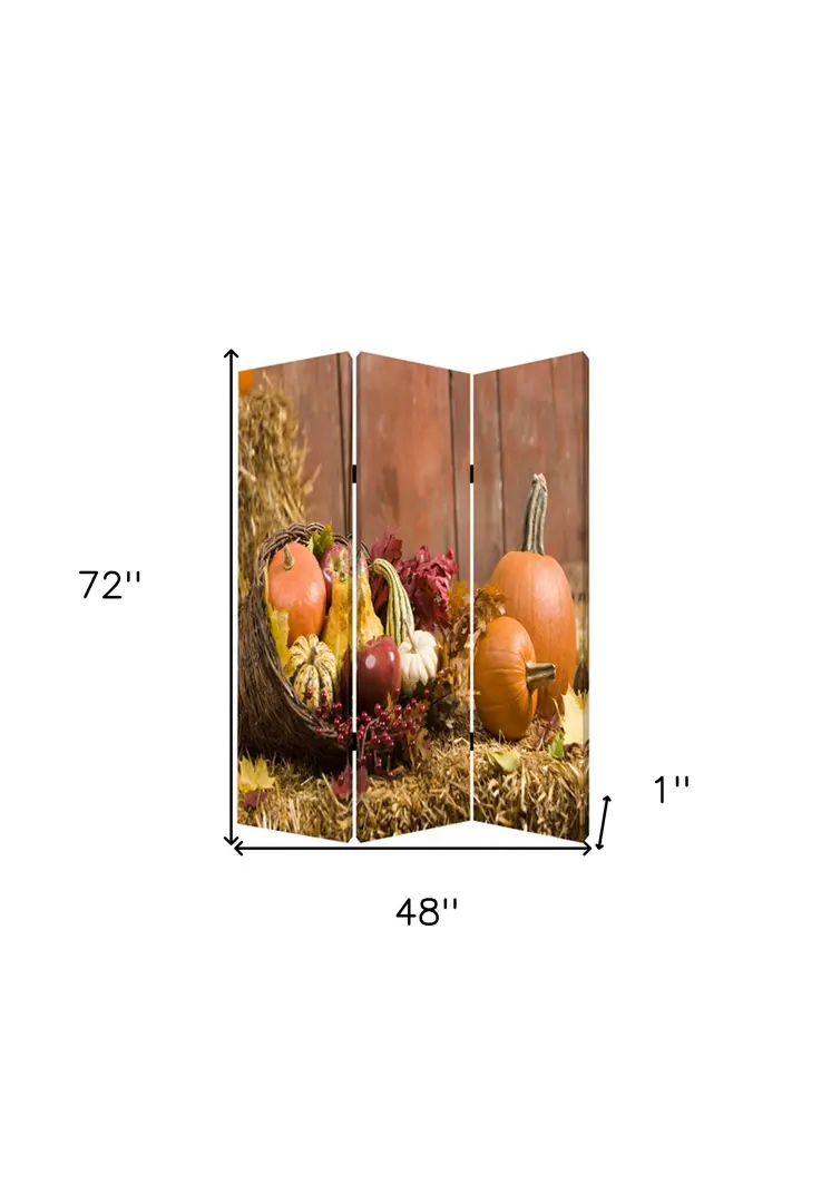 48 X 72 Multi Color Wood Canvas Harvest  Screen
