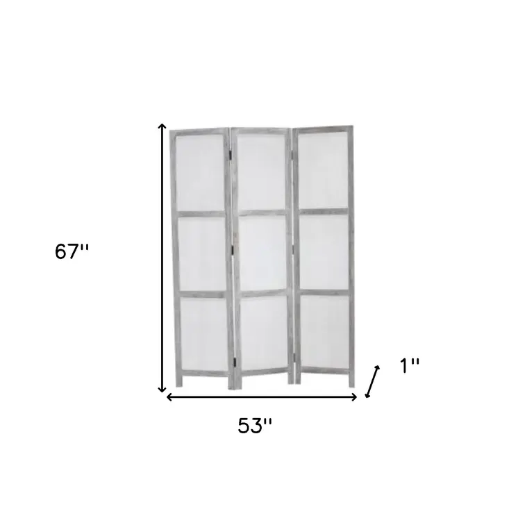 53" X 67" Gray Wood Breezer Mesh  Screen