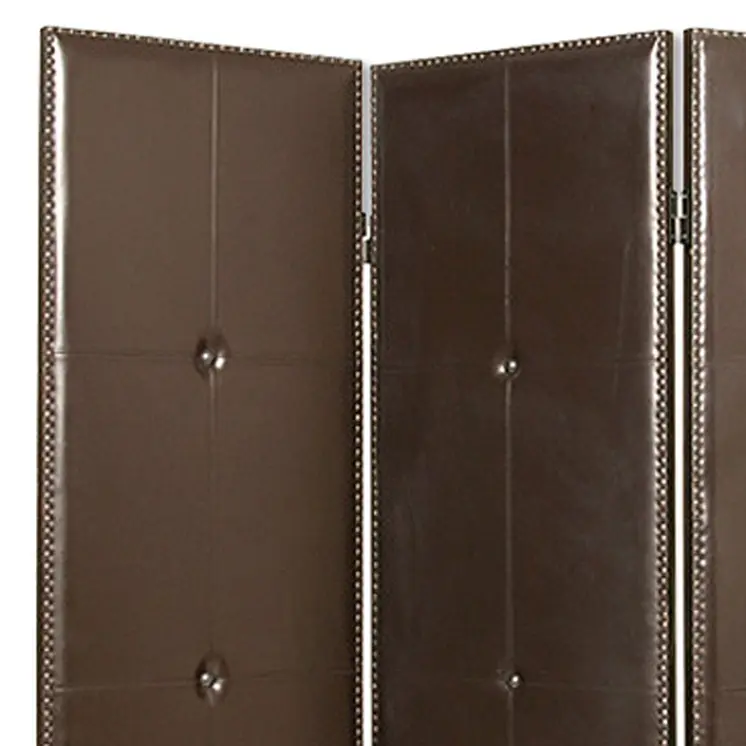 60" X 72" Brown Faux Leather  Screen