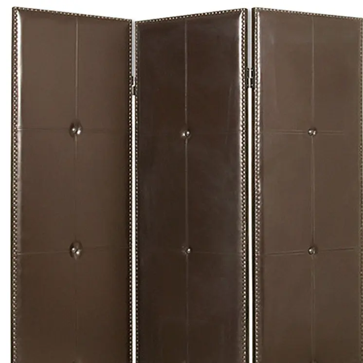 60" X 72" Brown Faux Leather  Screen
