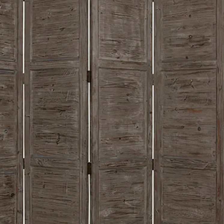 84" Gray Folding Four Panel Screen Room Divider