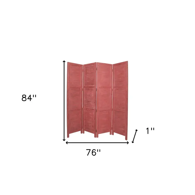 76" X 84" Red Wood Screen