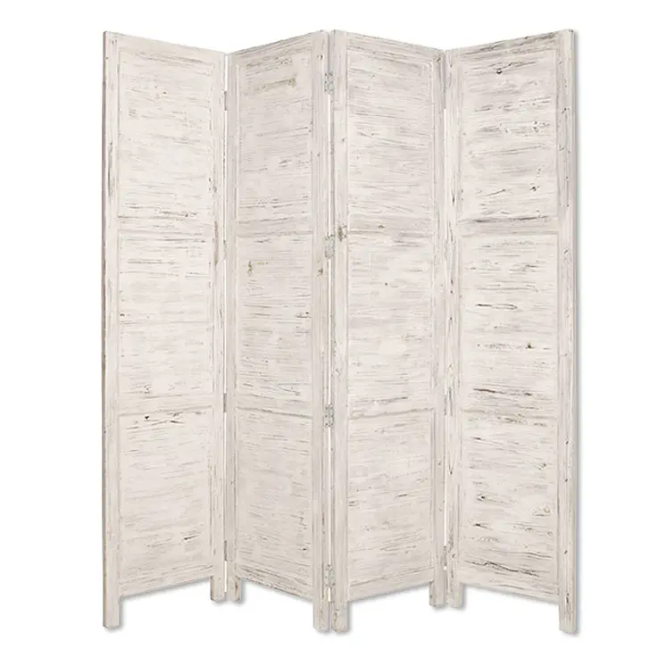 76" X 84" White Wood Screen