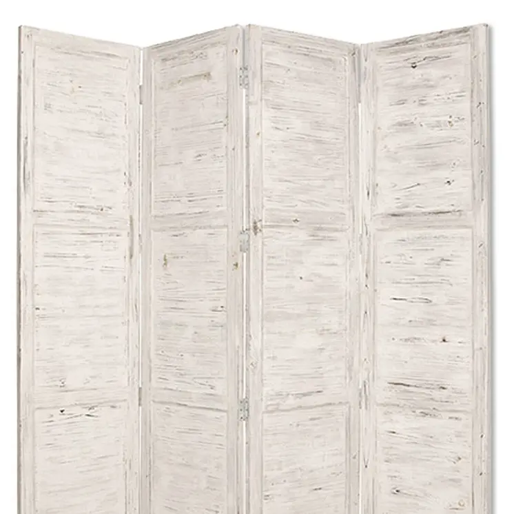 76" X 84" White Wood Screen