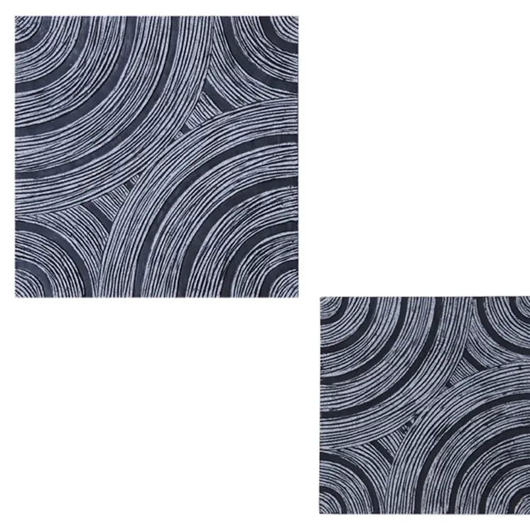 13" X 13" X 2" Gray Lined, Square - Wall Decor