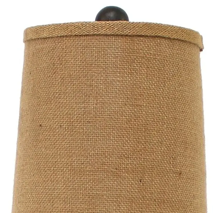 29" Bronze Bedside Lamp With Brown Shade