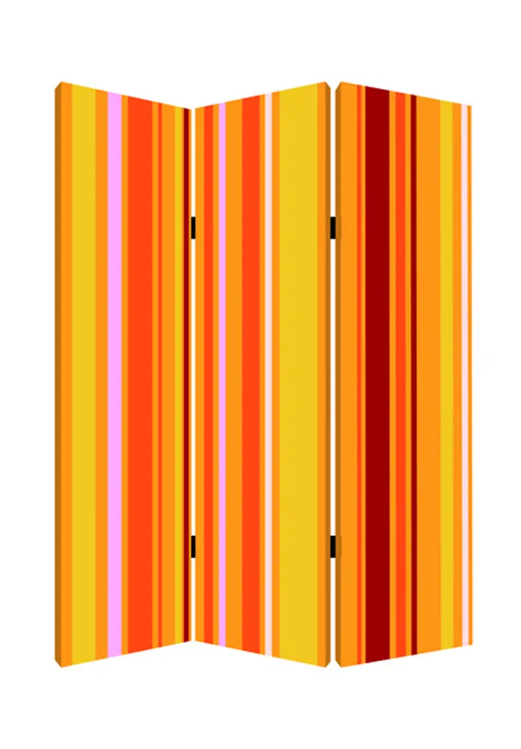 48 X 72 Multi Color Wood Canvas Deep Saffron  Screen