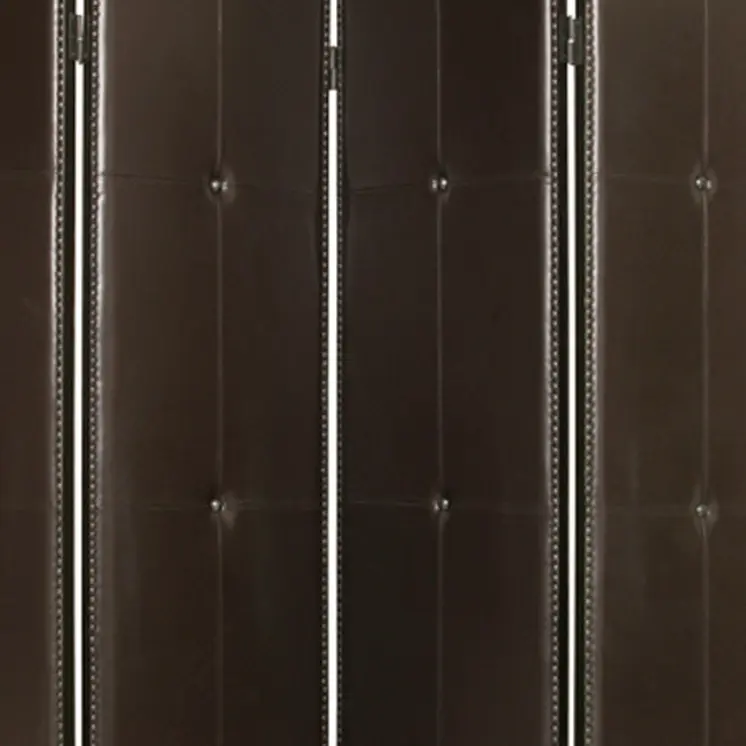 76" X 84" Brown Faux Leather  Screen