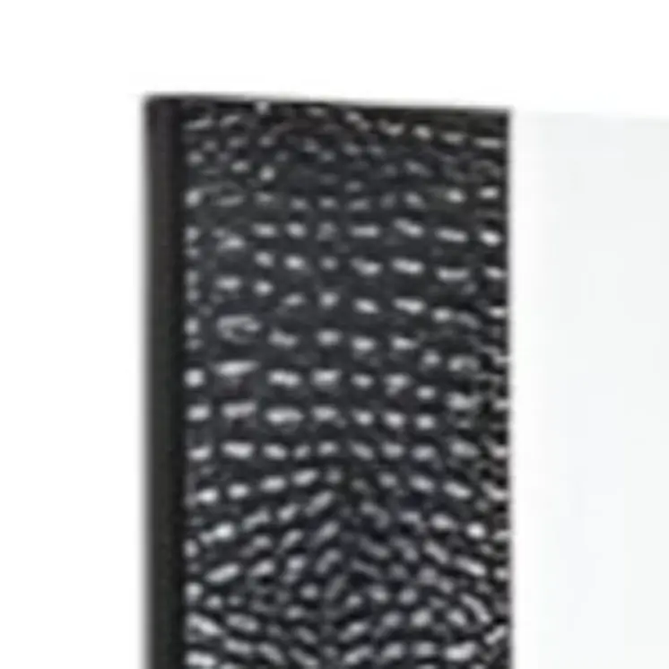 41" Black Faux Shagreen Partially Framed Accent Mirror