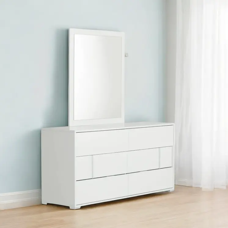 41" White Mounted Dresser Mirror