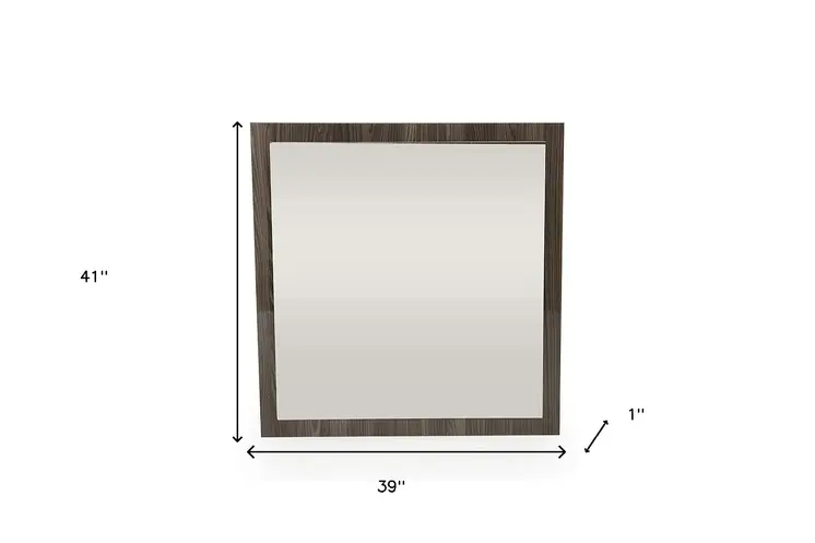 41" Gray Square Framed Mounted Accent Mirror