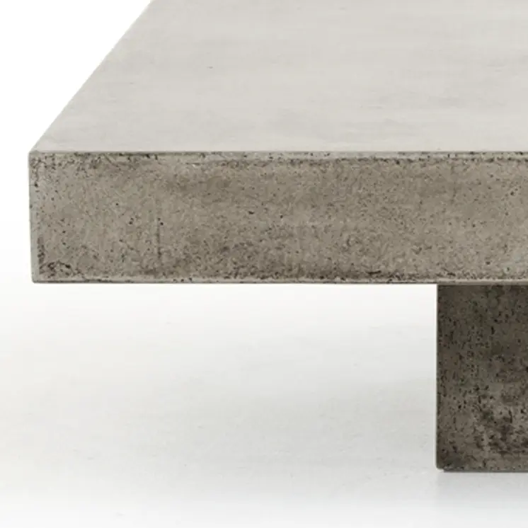 43" Gray and Dark Gray Concrete Square Block Coffee Table