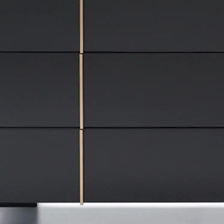 29" Black And Brushed Bronze Dresser