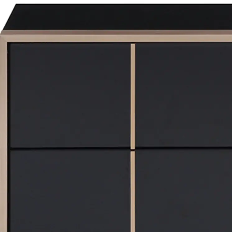 20" Black Wood Two Drawer Nightstand