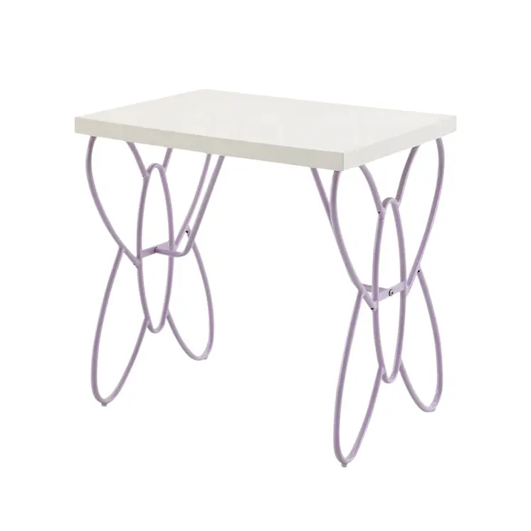 22" Lilac Steel and Wood Nightstand