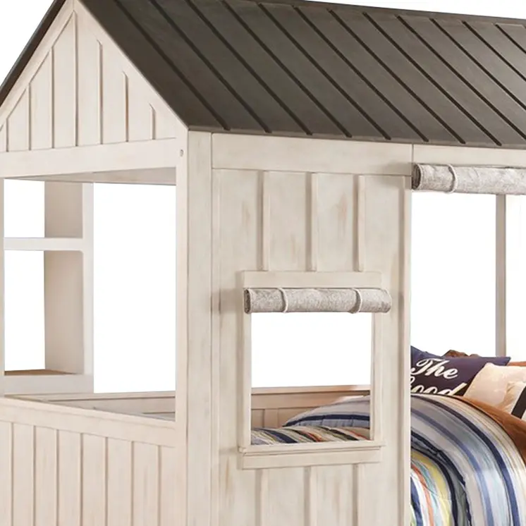 White Solid Wood Full Bed Frame