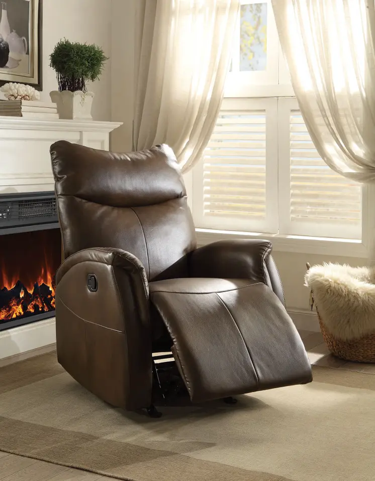 30" X 36" X 41" Brown Leather-Aire Motion Recliner