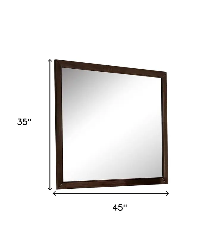 Espresso Wooden Rectangular Vanity Mirror