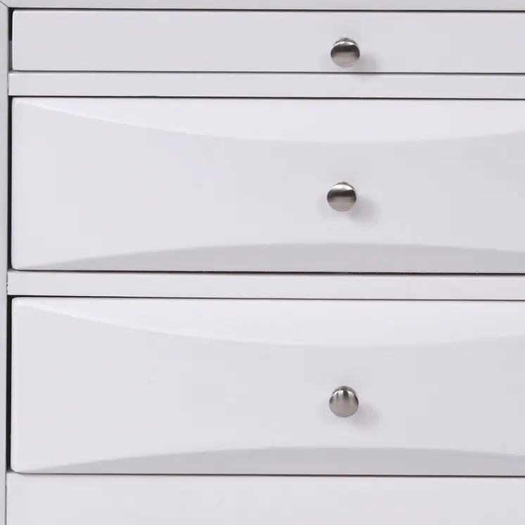 Elegant White 3 Drawer Nightstand