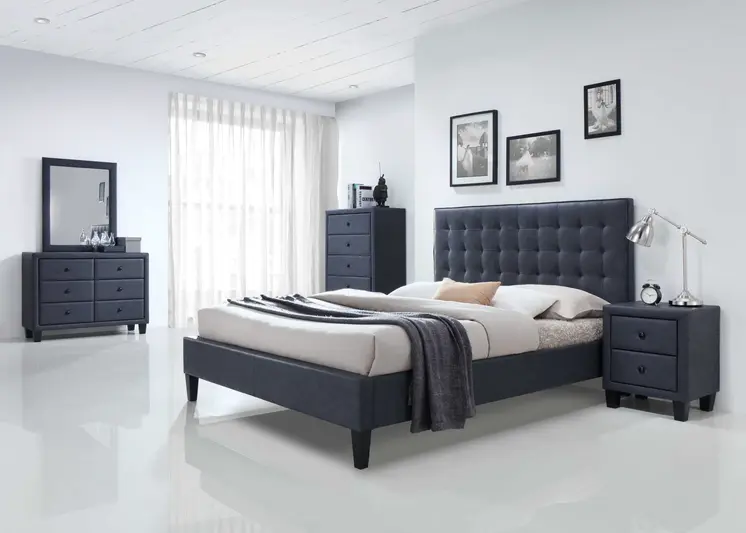 42" X 16" X 31" 2-Tone Gray Pu Wood Dresser