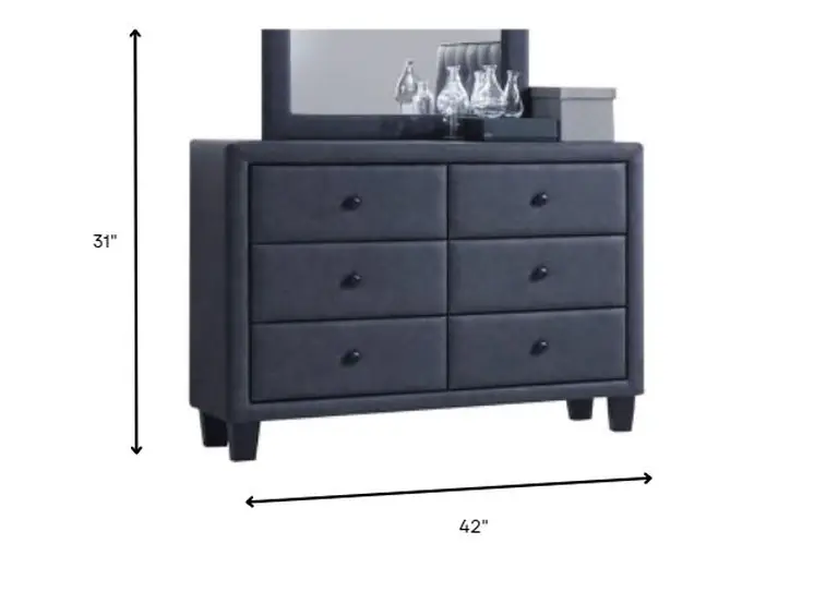42" X 16" X 31" 2-Tone Gray Pu Wood Dresser