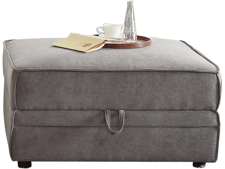 30" Gray Velvet Storage